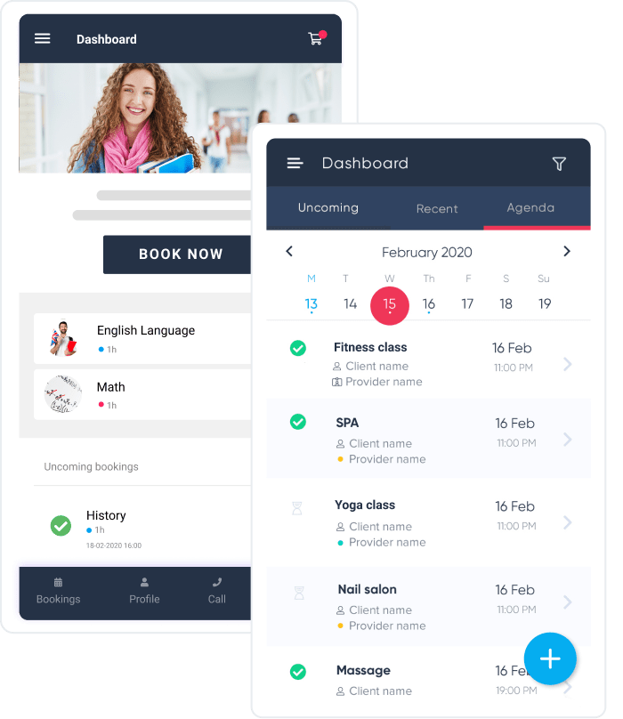 admin app mockup